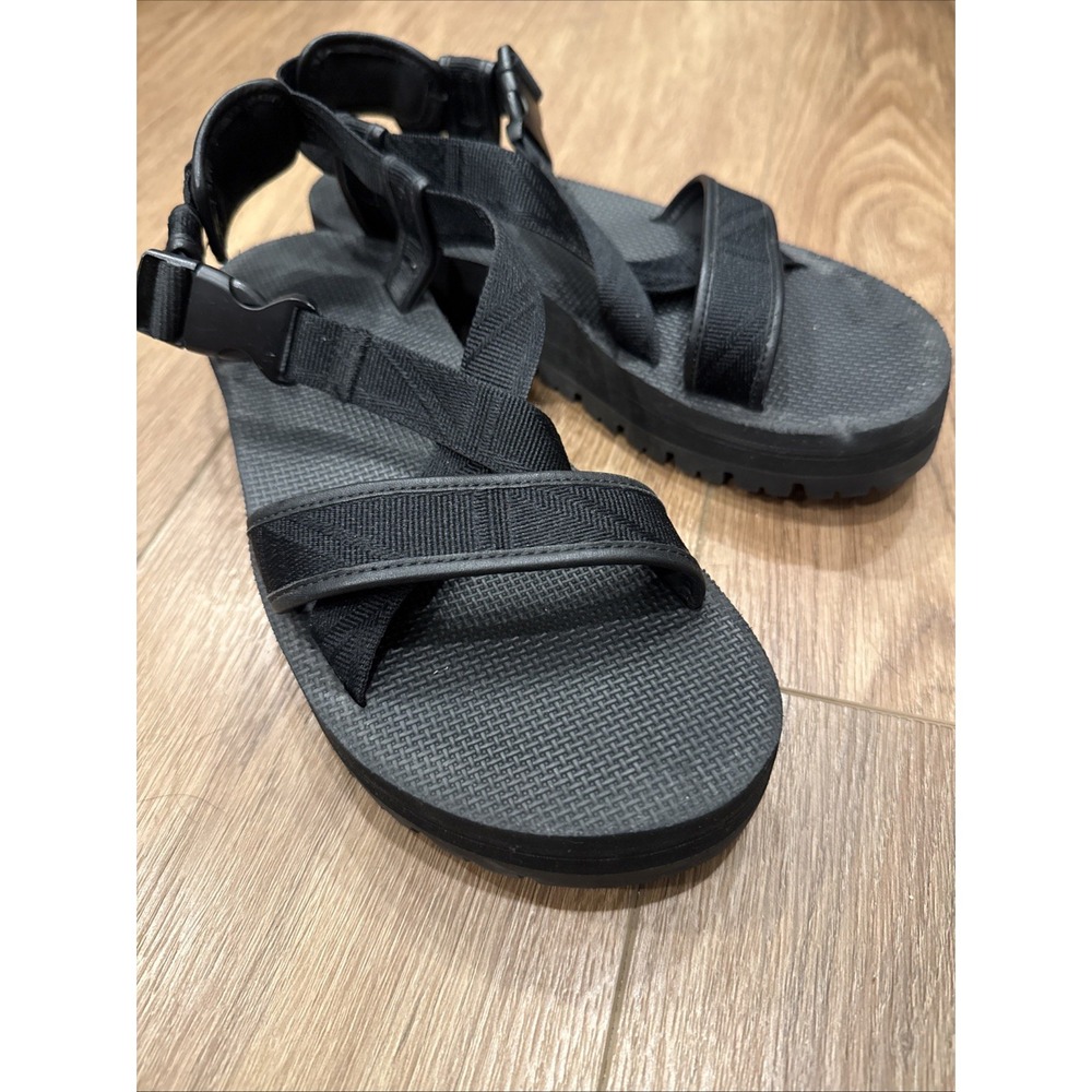Teva Women's Black Flatform Universal Platform Strappy Sandals Size 9 Gorpcore